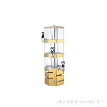 Dispensador de bebidas dourado octogonal de equipamentos de catering comercial